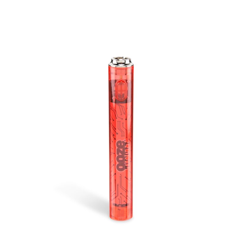 Slim Clear Series Transparent 510 Vape Battery – Ruby Red